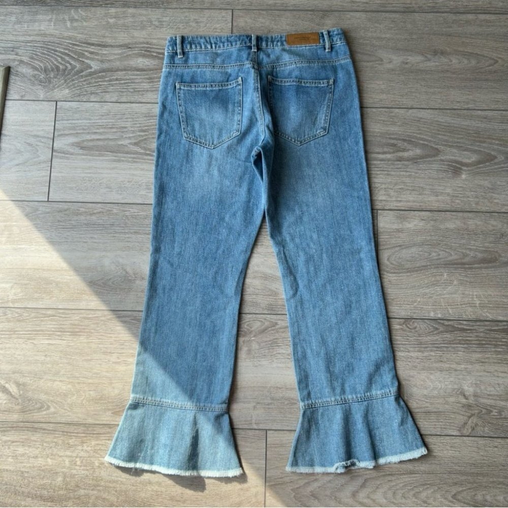 Vero Moda Ruffle Ankle  Blue Jeans - Picture 11 of 14